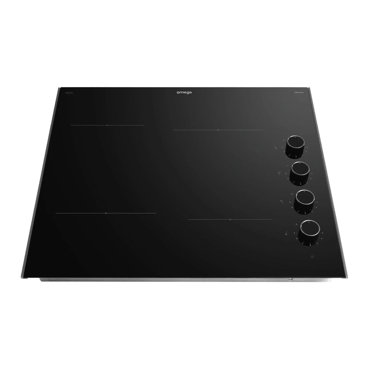 Omega 60cm Black Ceramic Glass Electric Cooktop Knob Control OCC604KZ