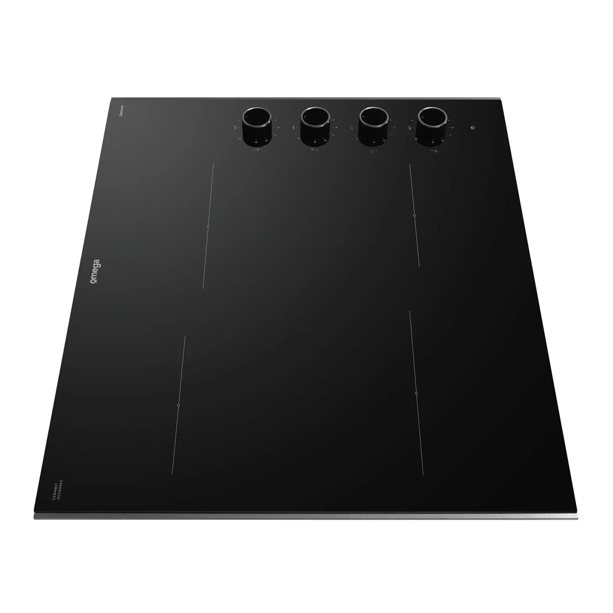 Omega 60cm Black Ceramic Glass Electric Cooktop Knob Control OCC604KZ
