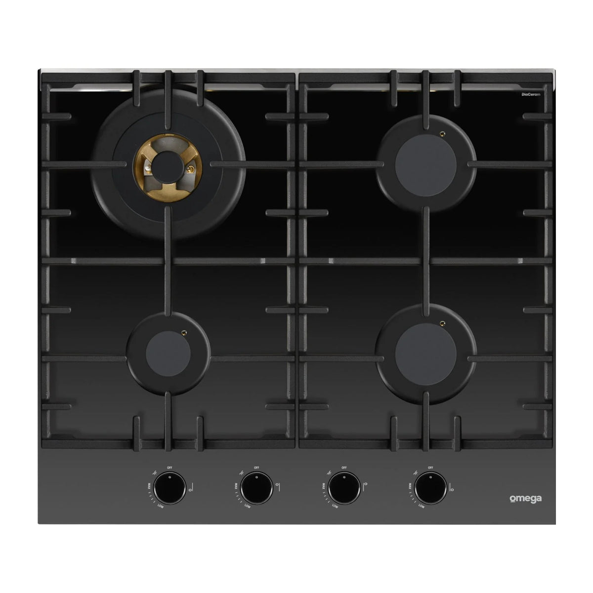 Omega 60cm 4 Burner Gas on Ceramic Glass Cooktop OCGG604WB