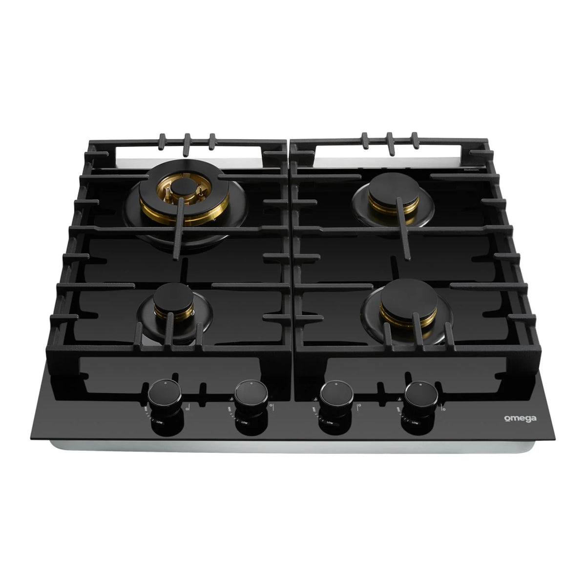 Omega 60cm 4 Burner Gas on Ceramic Glass Cooktop OCGG604WB