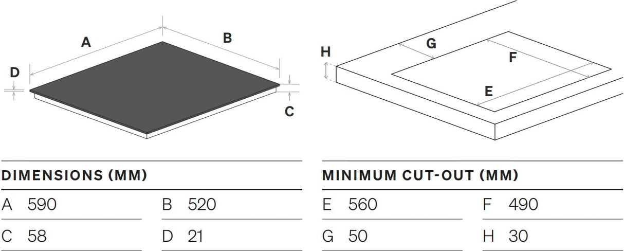 Omega 60cm Electric Induction Cooktop OCI604PPTZ