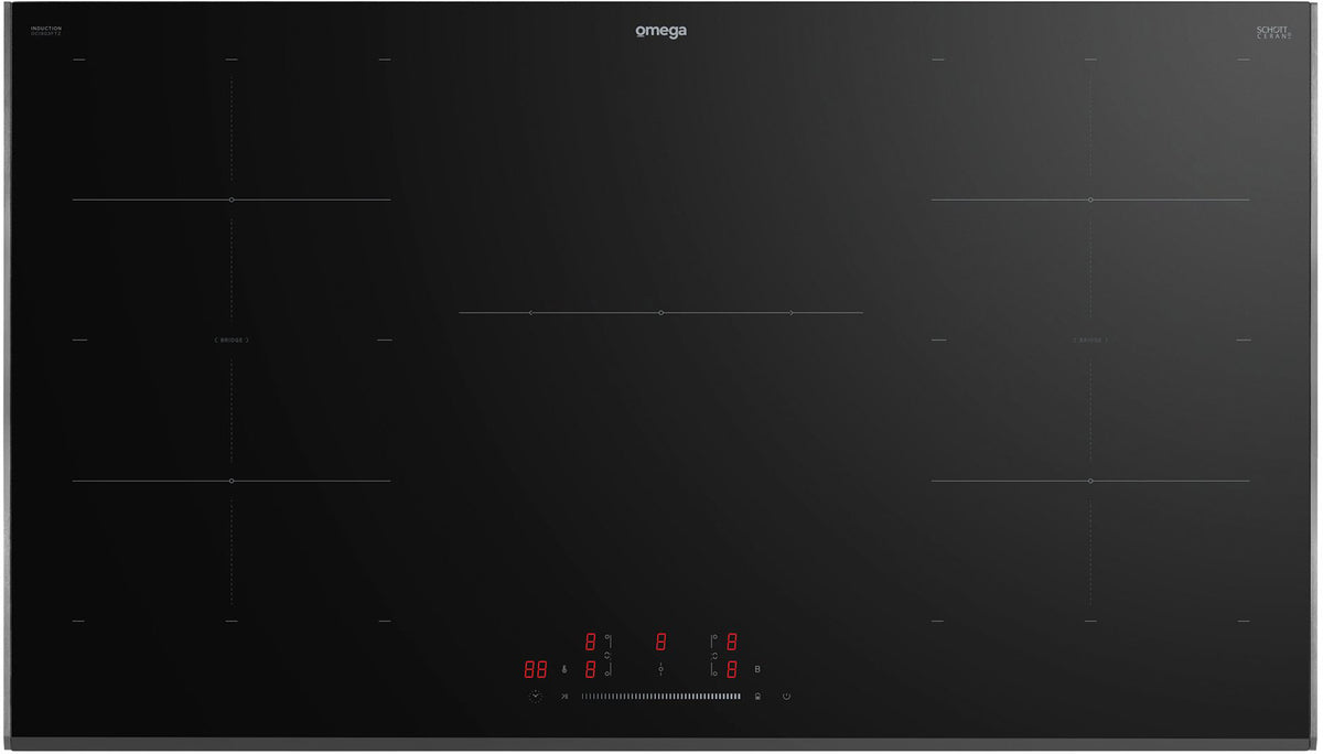 Omega 90cm Induction Cooktop Black Glass OCI903FTZ