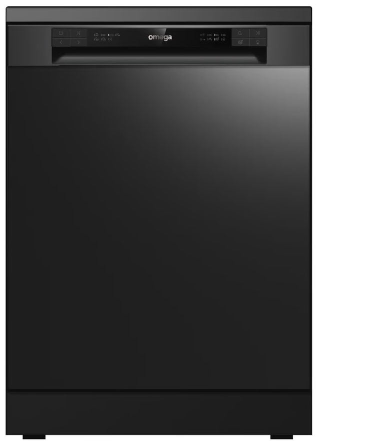 Omega 60cm Freestanding Dishwasher Black Stainless Steel ODWF6014BX