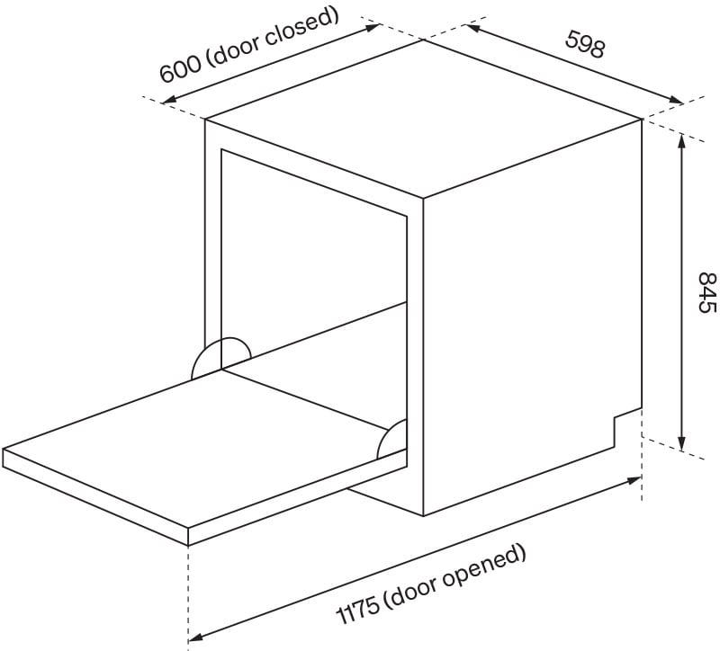 Omega 60cm Freestanding Dishwasher Black Stainless Steel ODWF6014BX