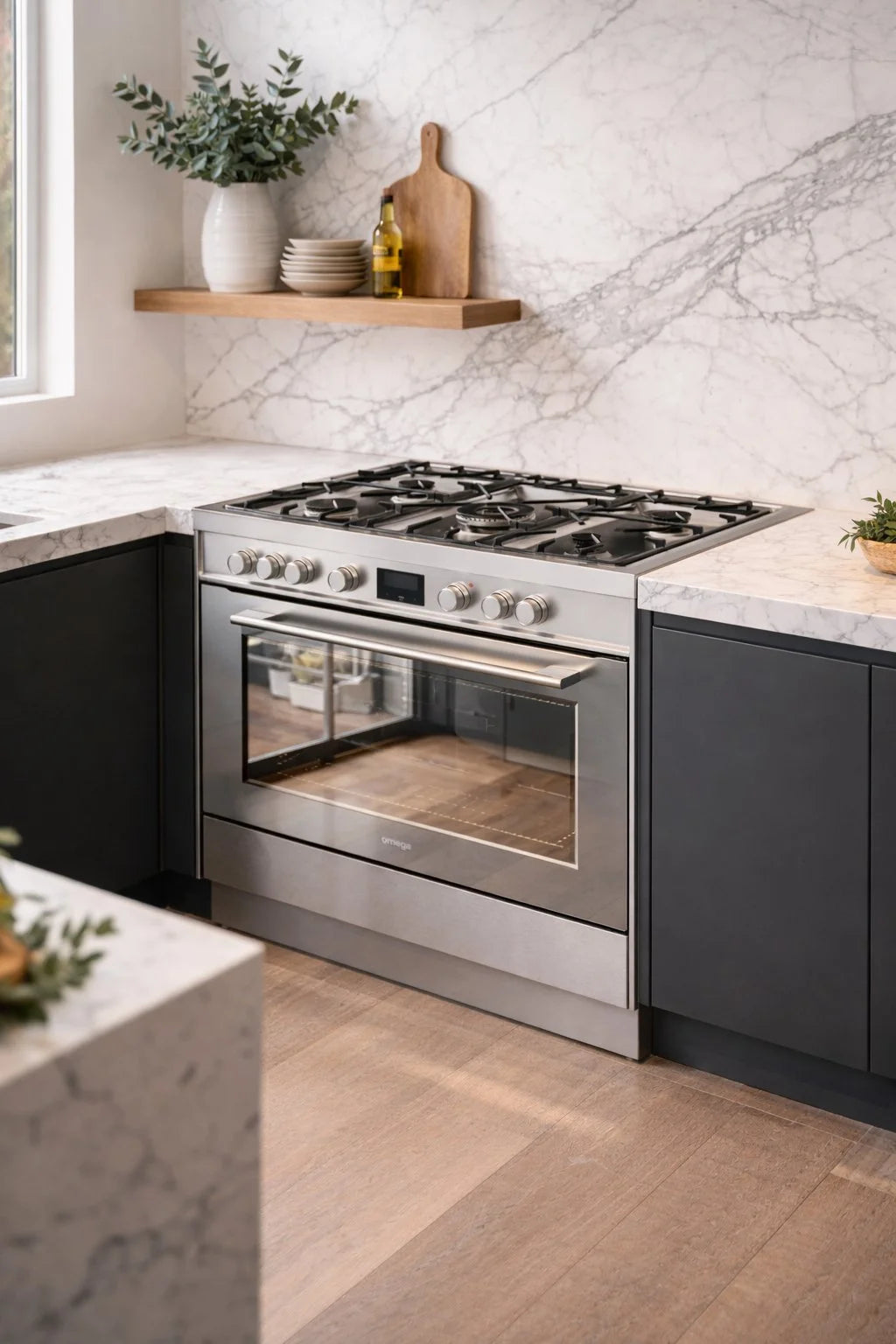 Omega 90cm 148L Dual Fuel Freestanding Oven/Stove OFOGC9010X