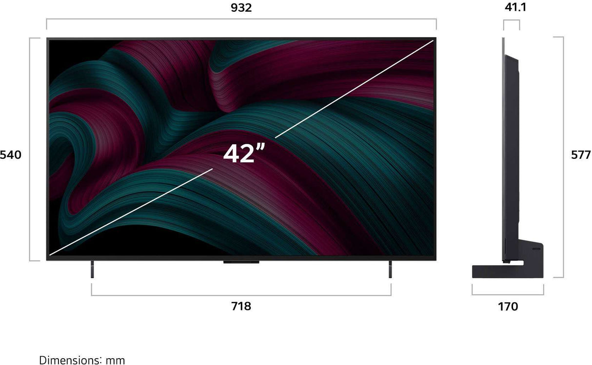 LG 42" EVO C5 AI 4K UHD HDR Smart OLED TV 2025 OLED42C5PSA