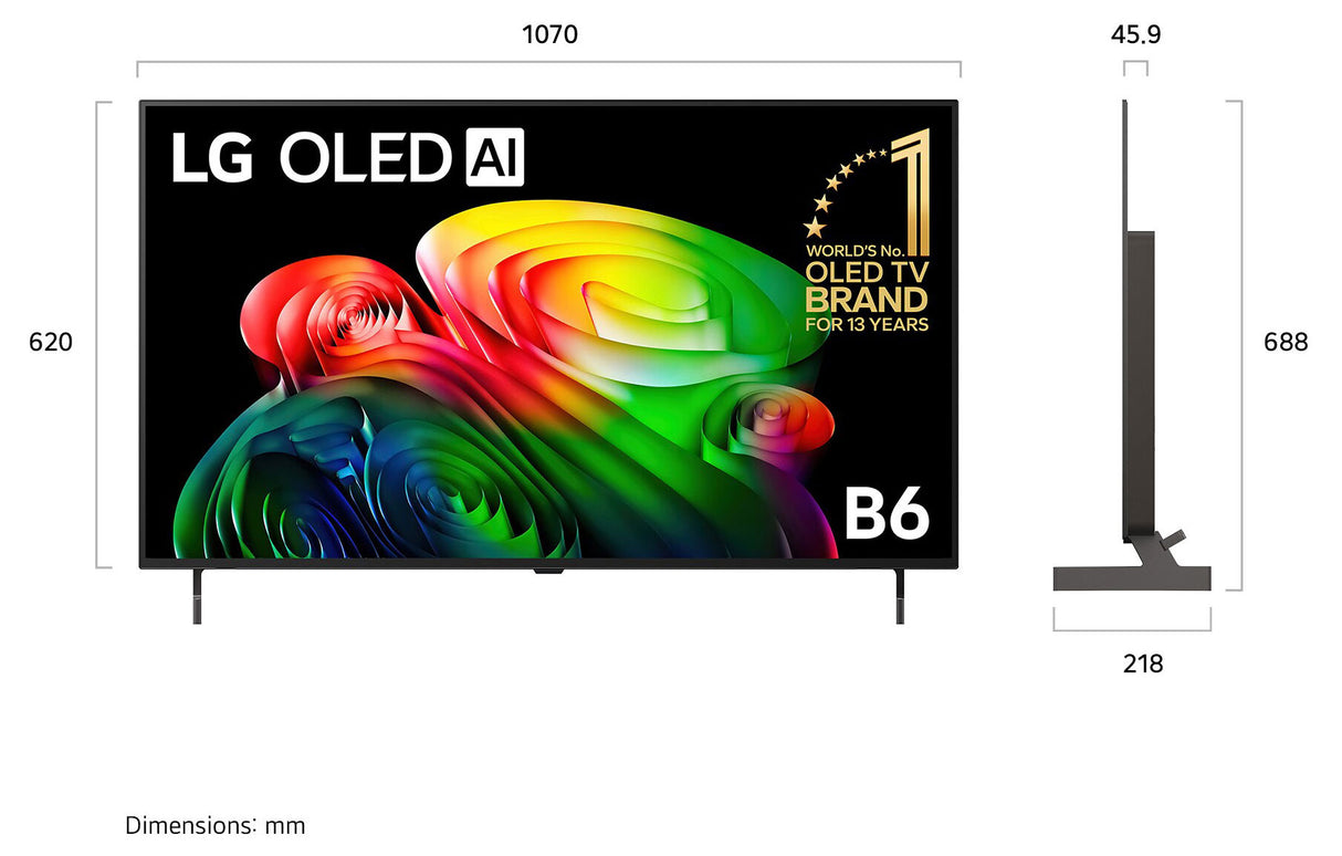 LG 48" AI B6 4K Smart OLED TV 2026 OLED48B6PSA