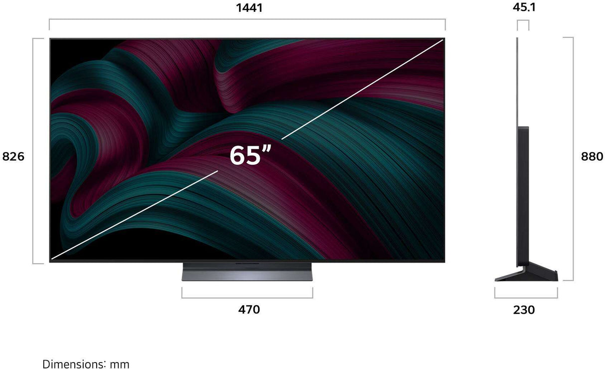 LG 65" EVO C5 AI 4K UHD HDR Smart OLED TV 2025 OLED65C5PSA