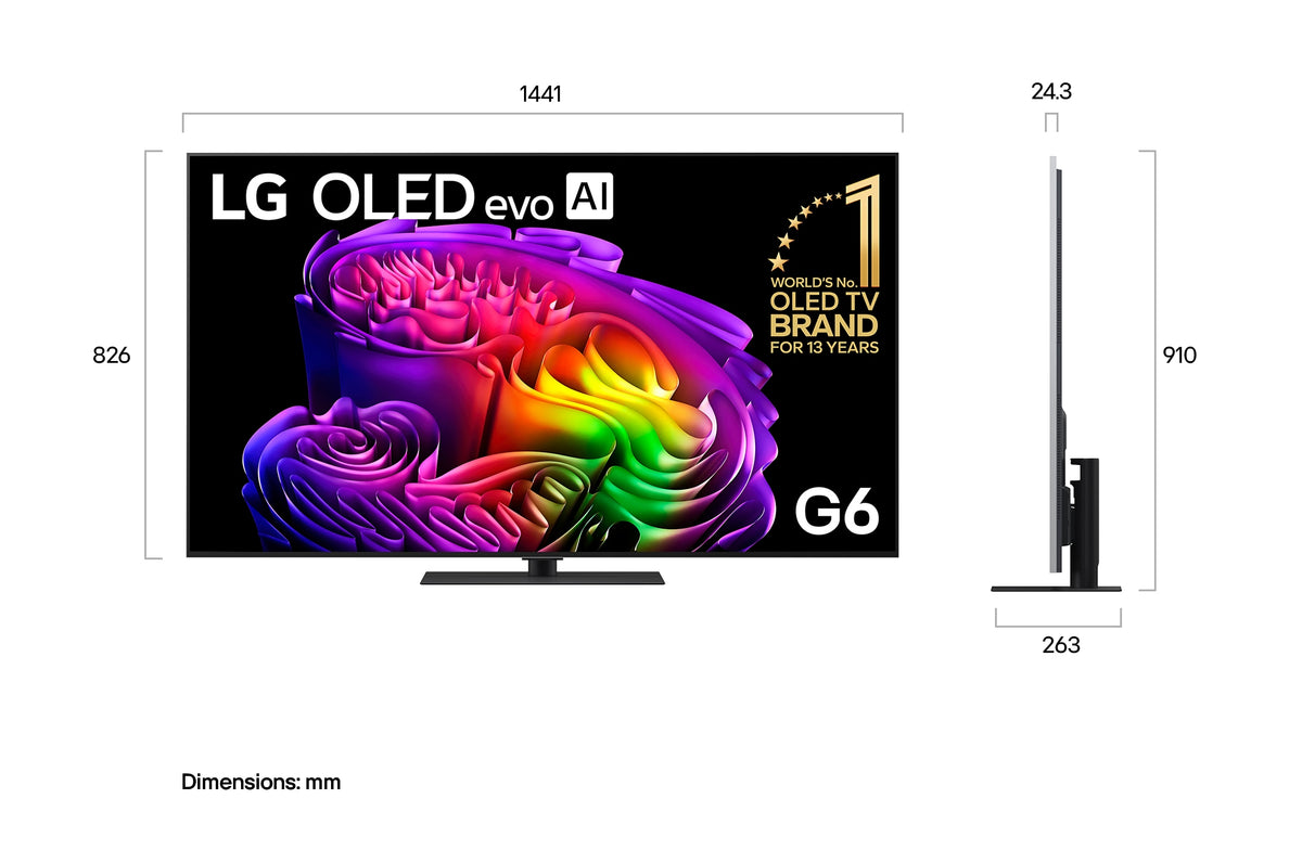 LG 65" OLED evo AI G6 4K Smart TV 2026 OLED65G6PSB