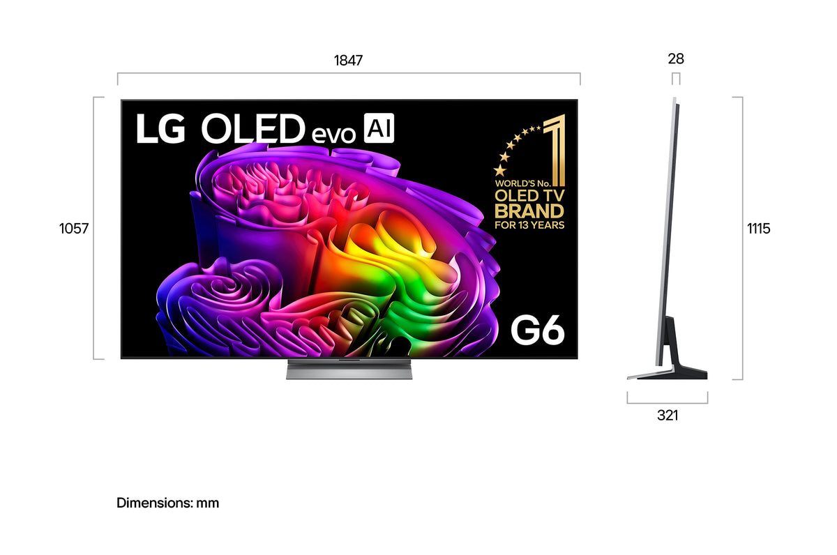 LG 83" OLED evo AI G6 4K Smart TV 2026 OLED83G6PSB | Greater Sydney Only