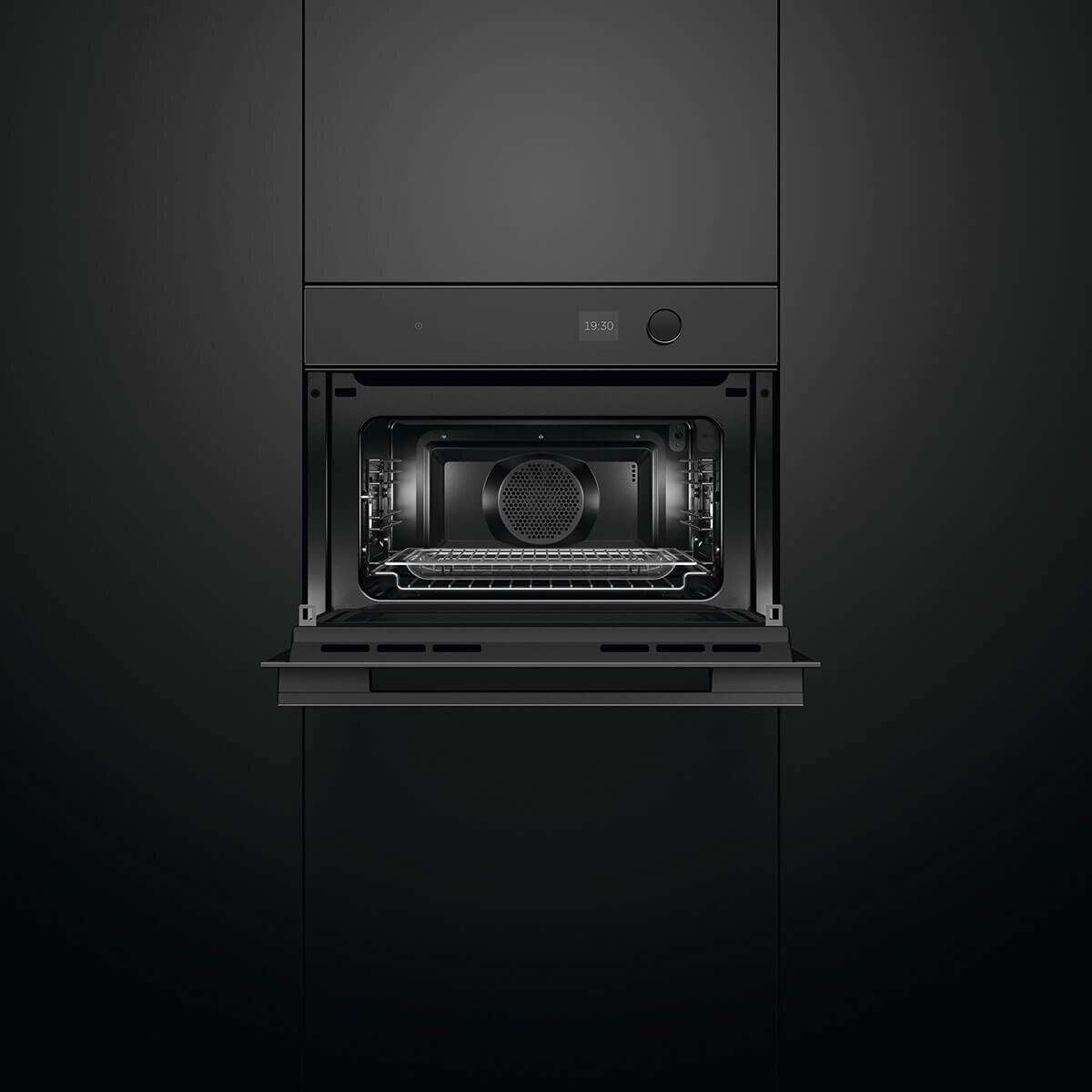 Fisher & Paykel 60cm 49L Minimal Compact Combi-Microwave Oven Black OM60NMLB1