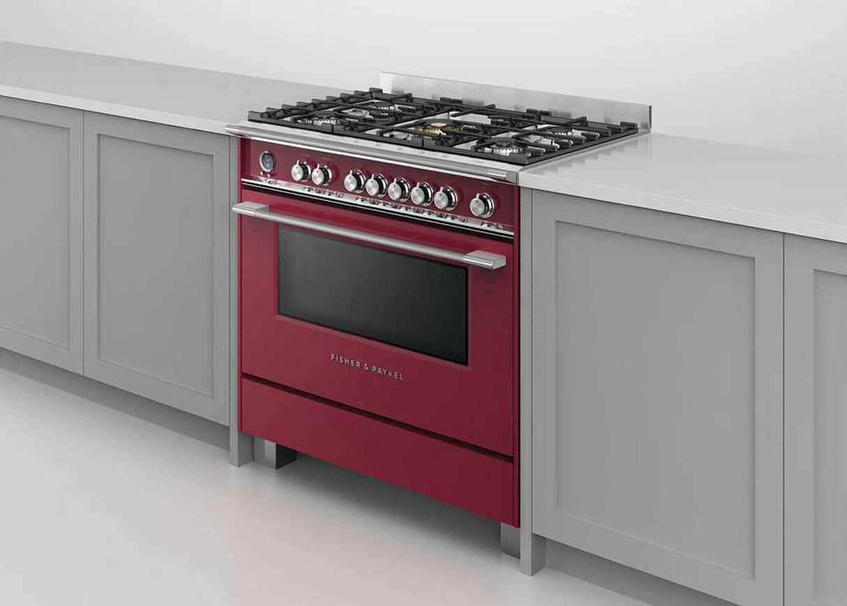 Fisher & Paykel 90cm 140L Red Dual Fuel Freestanding Oven/Stove OR90SCG6R1