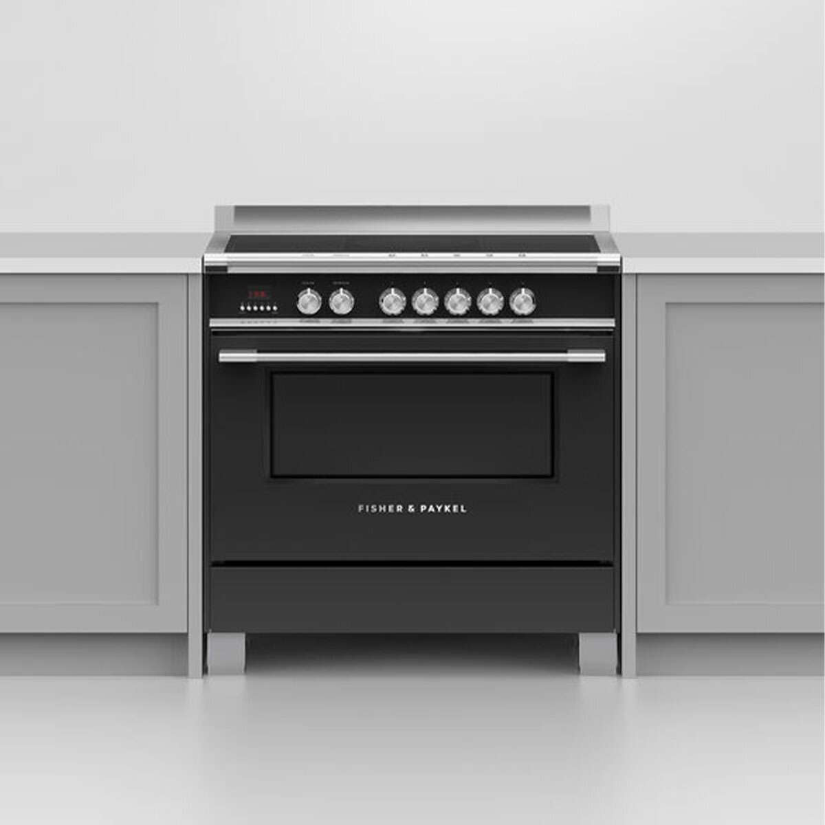 Fisher & Paykel 90cm 140L Black Freestanding Induction Oven/Stove OR90SCI4B1