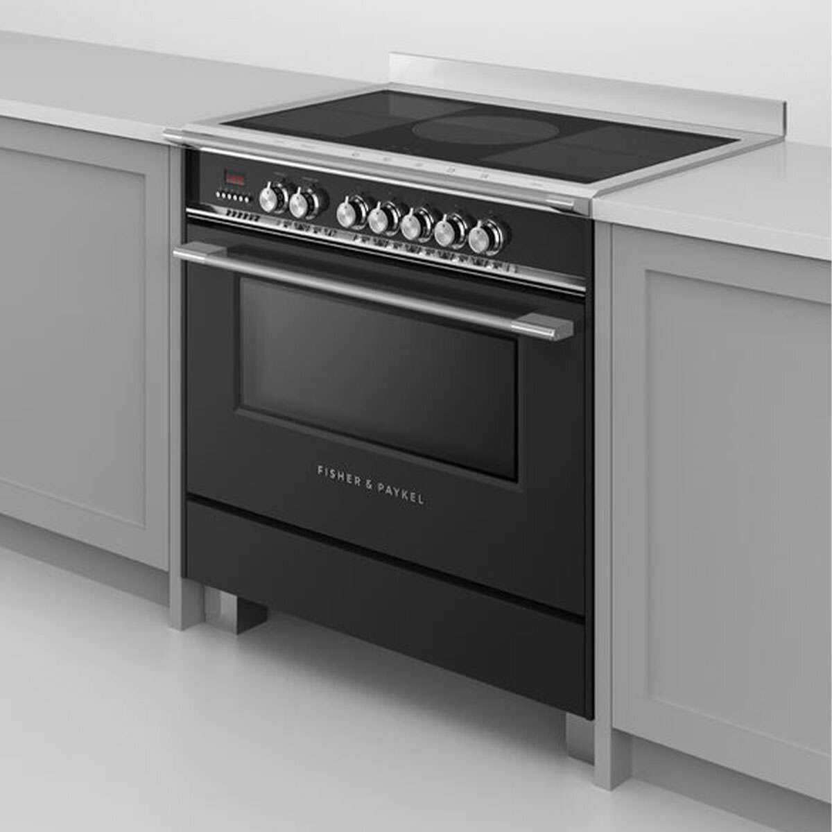 Fisher & Paykel 90cm 140L Black Freestanding Induction Oven/Stove OR90SCI4B1