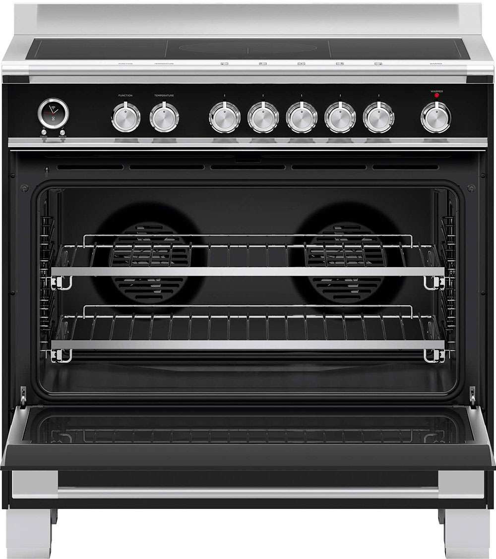 Fisher & Paykel 90cm 140L Induction Freestanding Oven/Stove Black OR90SCI6B1