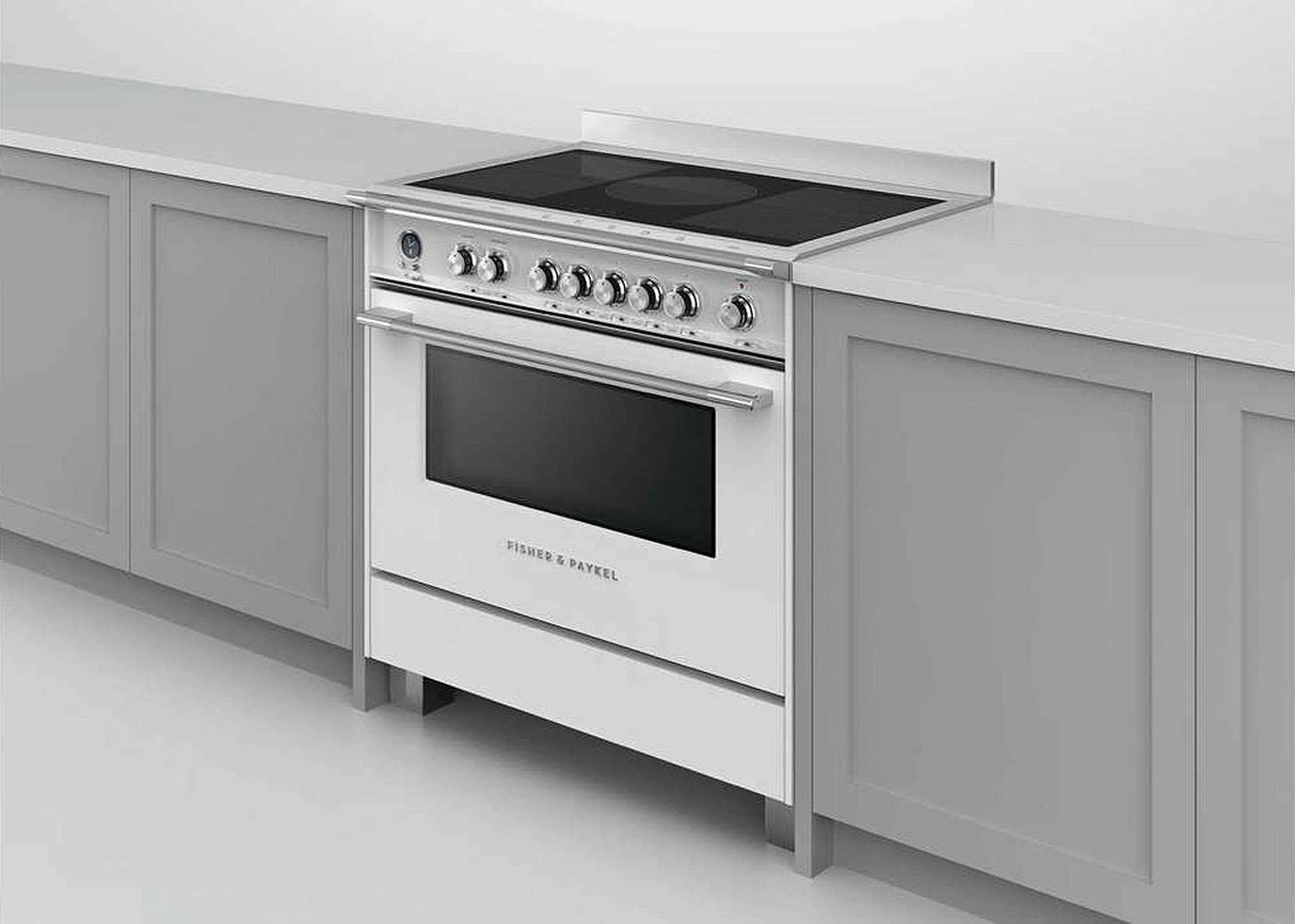 Fisher & Paykel 90cm 140L Induction Freestanding Oven/Stove White OR90SCI6W1