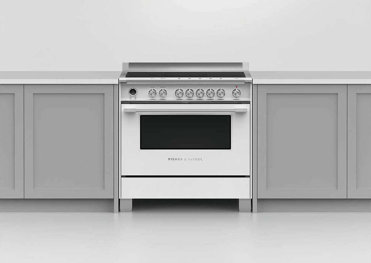 Fisher & Paykel 90cm 140L Induction Freestanding Oven/Stove White OR90SCI6W1