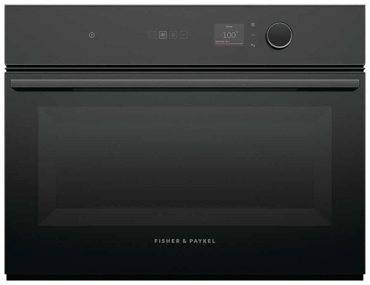Fisher & Paykel 60cm 55L Combi-Steam Built-In Oven Black Glass OS60NMLB1