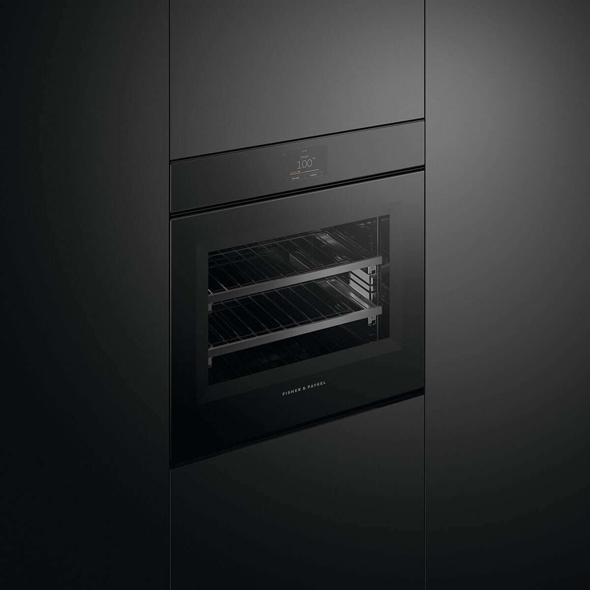 Fisher & Paykel 60cm Minimal Handleless Combi-Steam Oven Black OS60SMTNB1