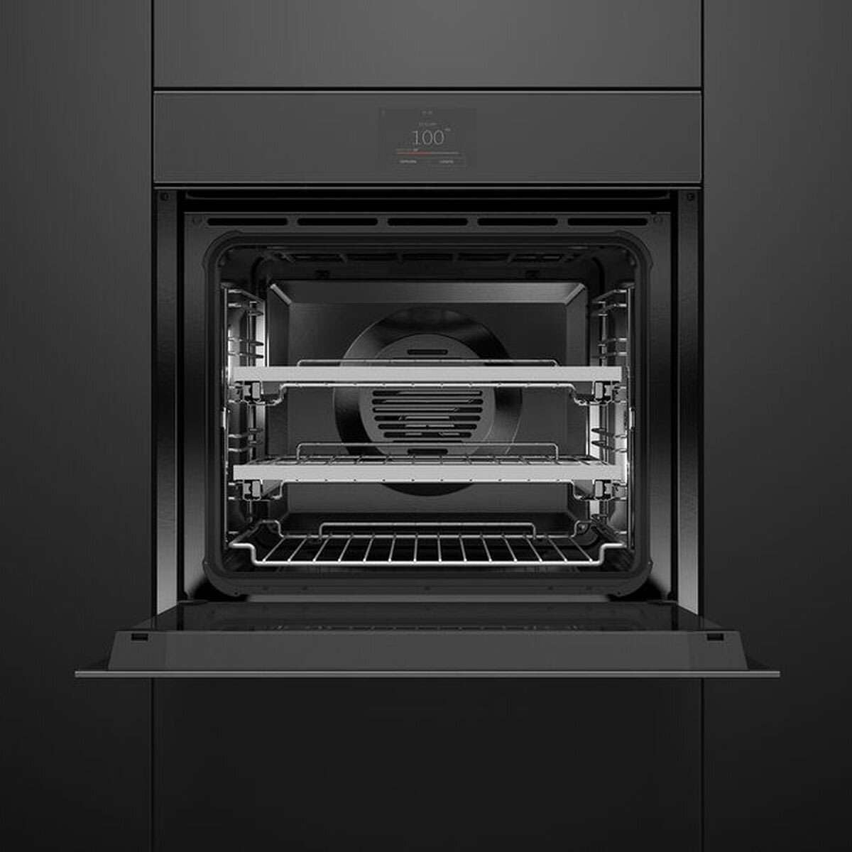 Fisher & Paykel 60cm Minimal Handleless Combi-Steam Oven Black OS60SMTNB1