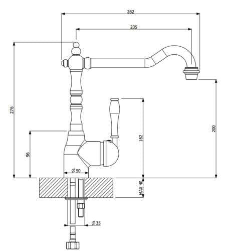 Abey Brushed Nickel Provincial Palais Kitchen Mixer Tap PALAIS-BN