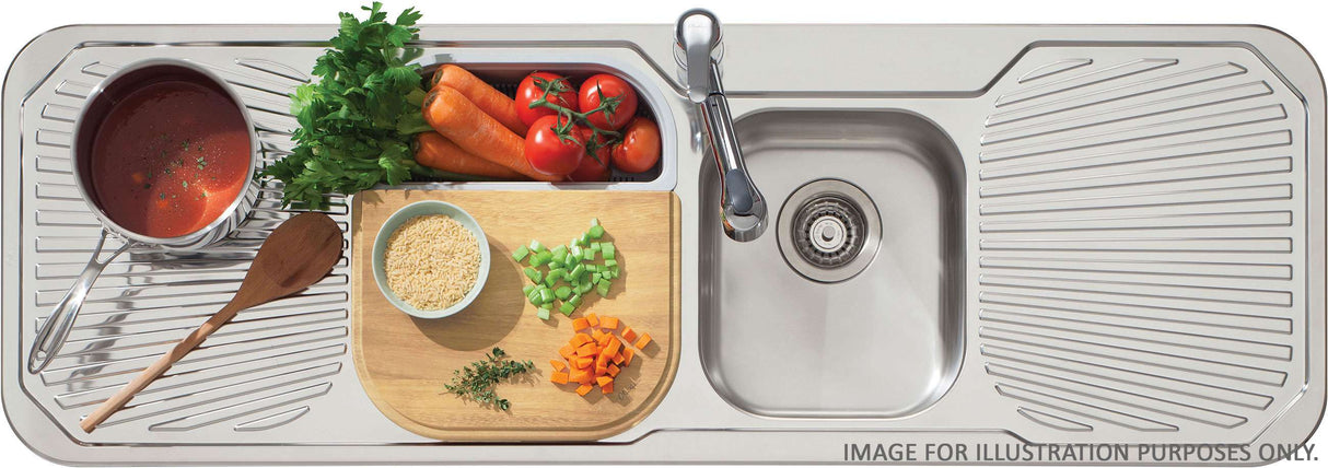 Oliveri Petite 1 & 3/4 Bowl Inset Sink With Double Drainer PE341