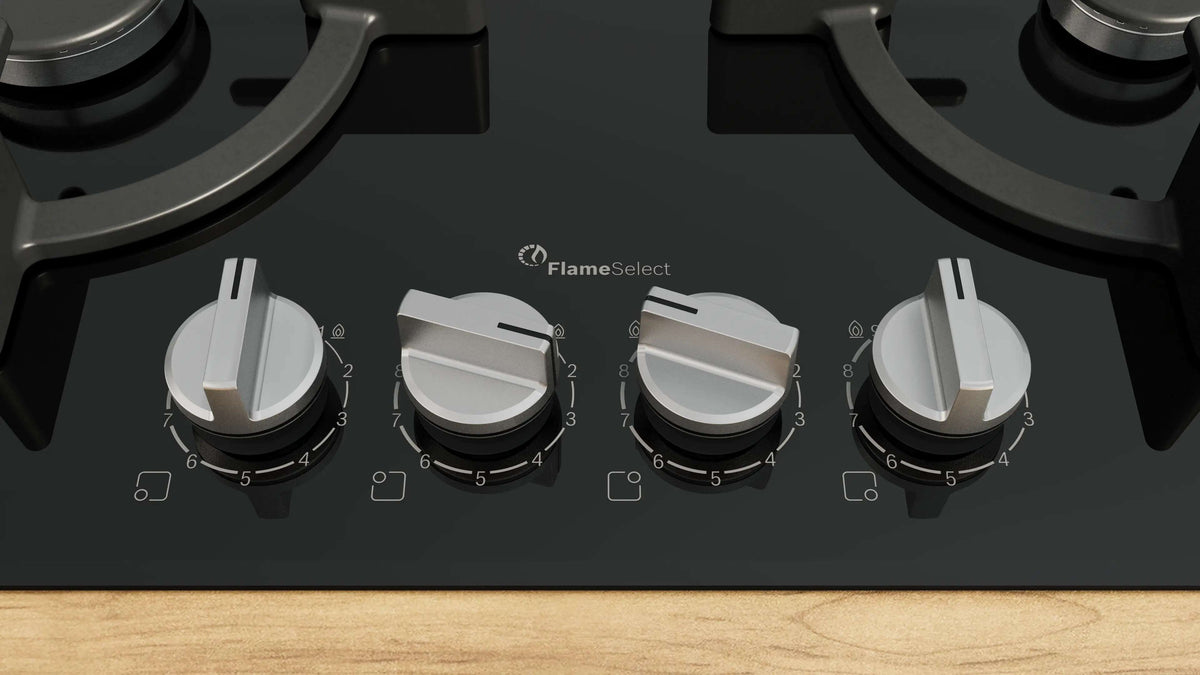 Bosch 60cm Series 6 Gas Cooktop Tempered Glass Black PPH6A6I10A