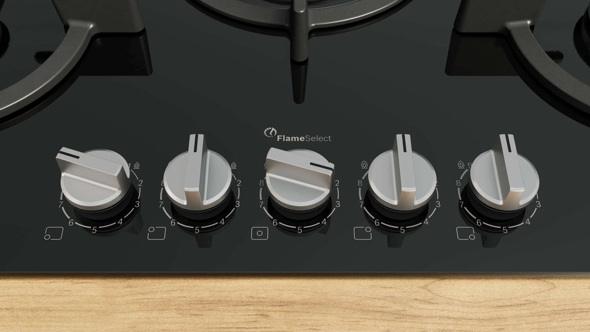 Bosch 75cm Series 6 Gas Cooktop Tempered Glass Black PPQ7A6I10A