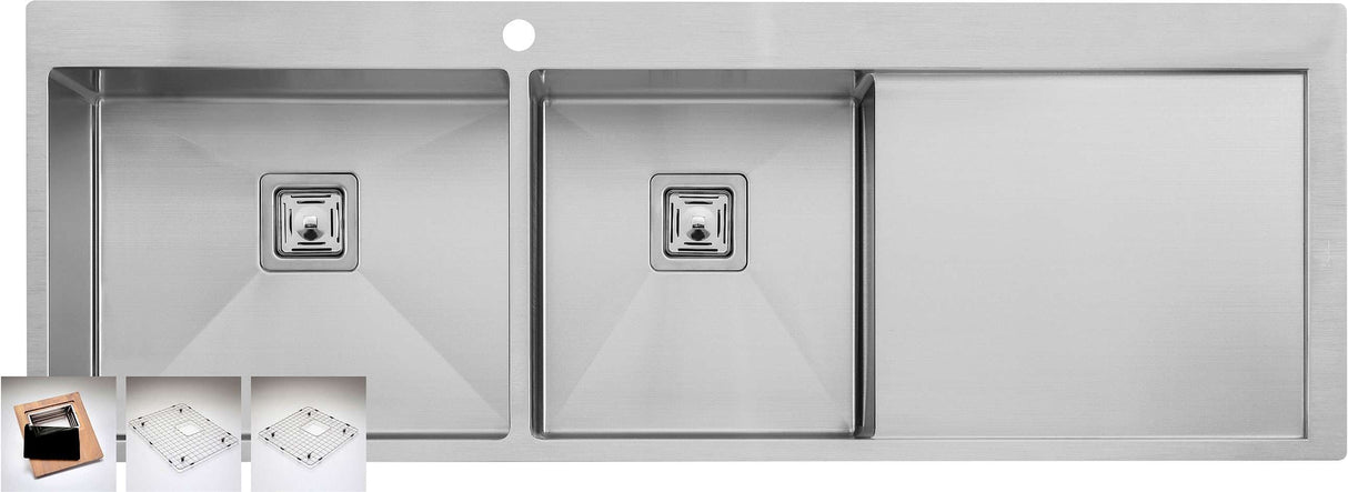 Oliveri 1 & 3/4 Double Left Hand Bowl Inset Sink With Drainer PR1111