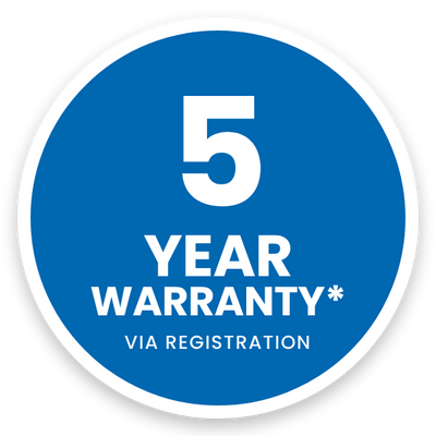 5 YEAR WARRANTY*