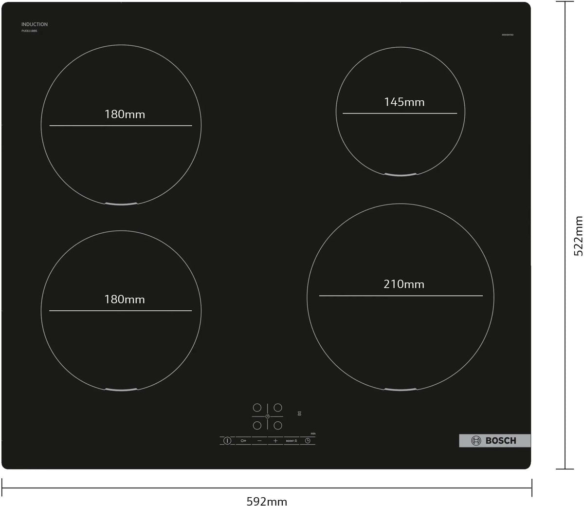 Bosch 60cm Series 4 Induction Cooktop PUE611BB5H