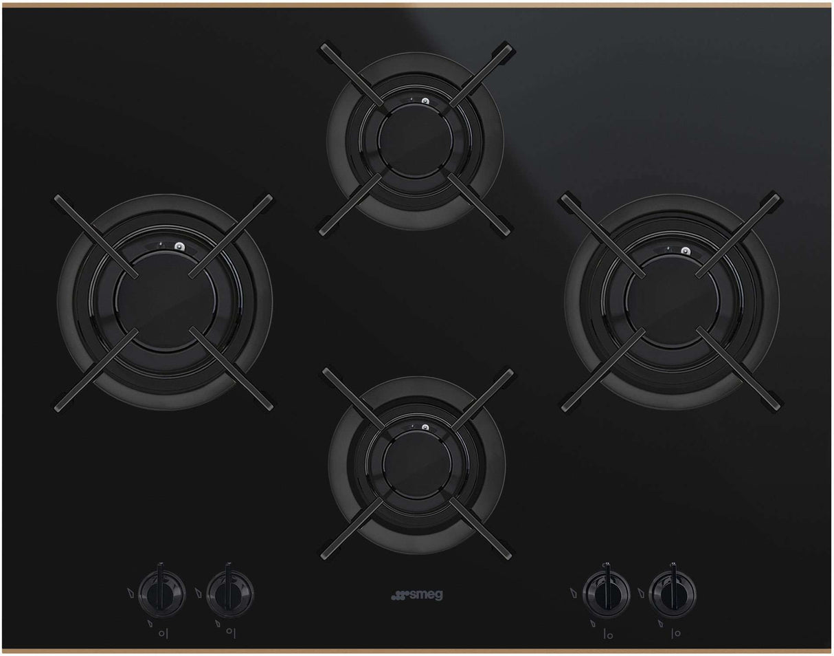 Smeg 65cm Dolce Stil Novo Aesthetic Gas Cooktop Copper Trim PV664LCNRAU