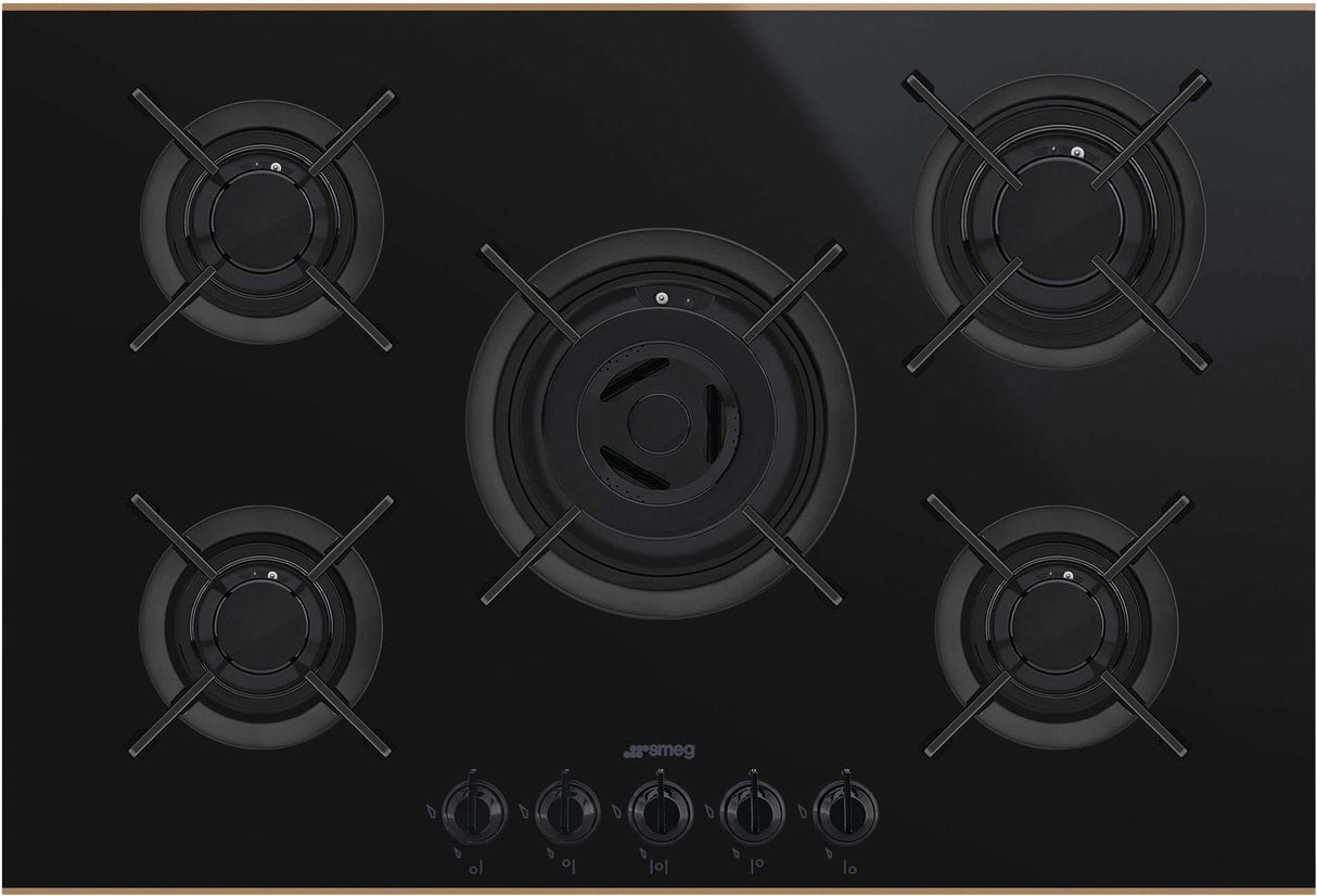 Smeg 75cm Dolce Stil Novo Aesthetic Gas Cooktop Copper Trim PV675CNRAU