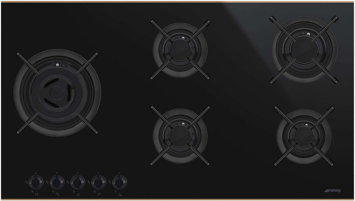 Smeg 90cm Dolce Stil Novo Aesthetic Gas Cooktop Copper Trim PV695LCNRAU