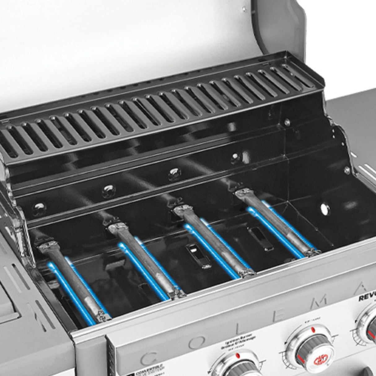 Coleman Revolution 4 Burner Freestanding LPG BBQ+Side Burner Black Gloss REV4BGL