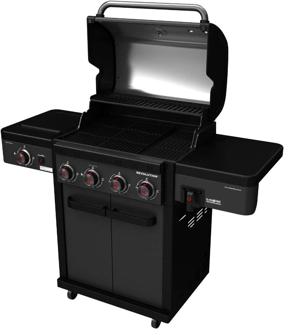 Coleman Revolution 4 Burner Freestanding LPG BBQ+Side Burner Black Matte REV4BMA