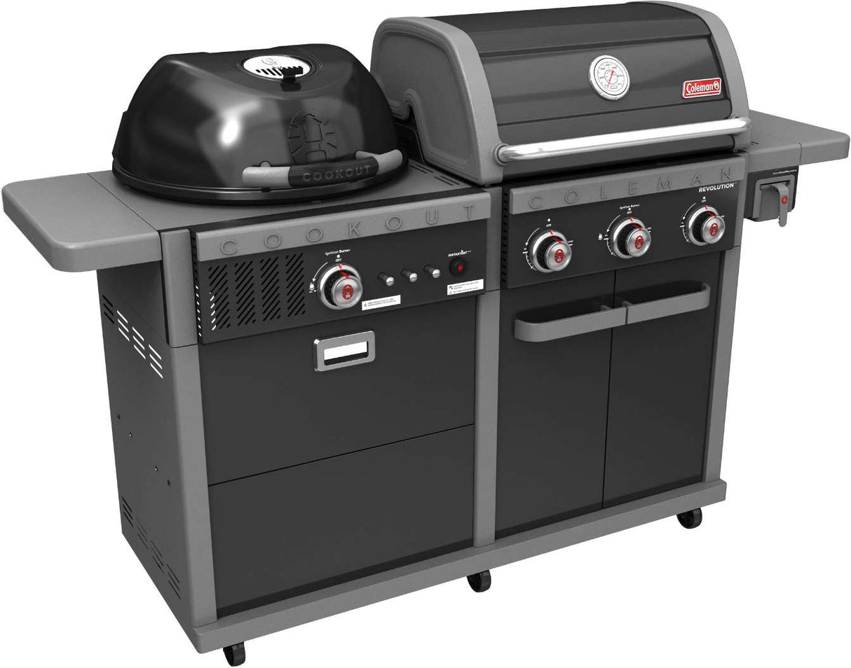 Coleman Revolution Dual Fuel Freestanding LPG BBQ Black Gloss REVDFBGL