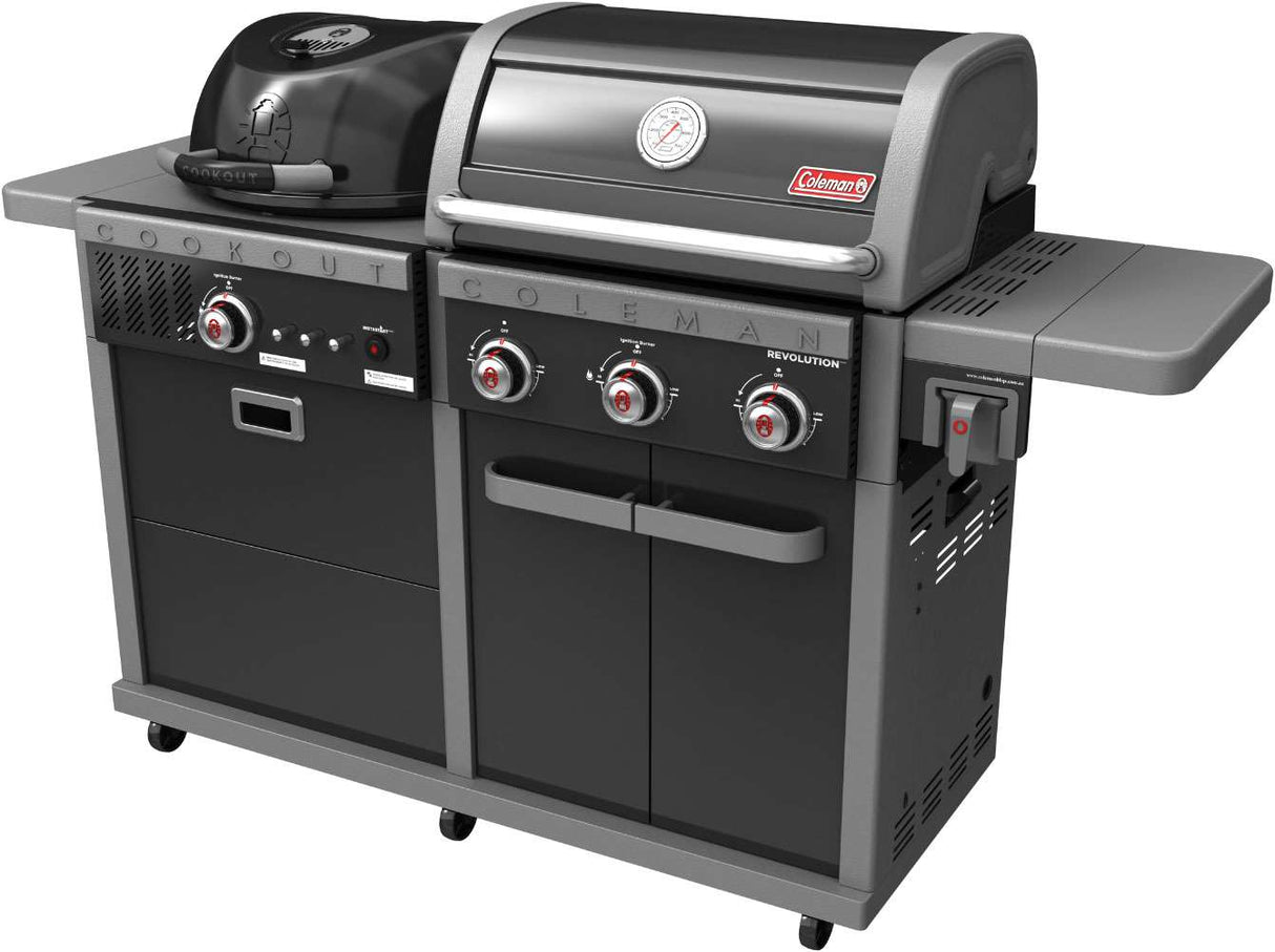 Coleman Revolution Dual Fuel Freestanding LPG BBQ Black Gloss REVDFBGL