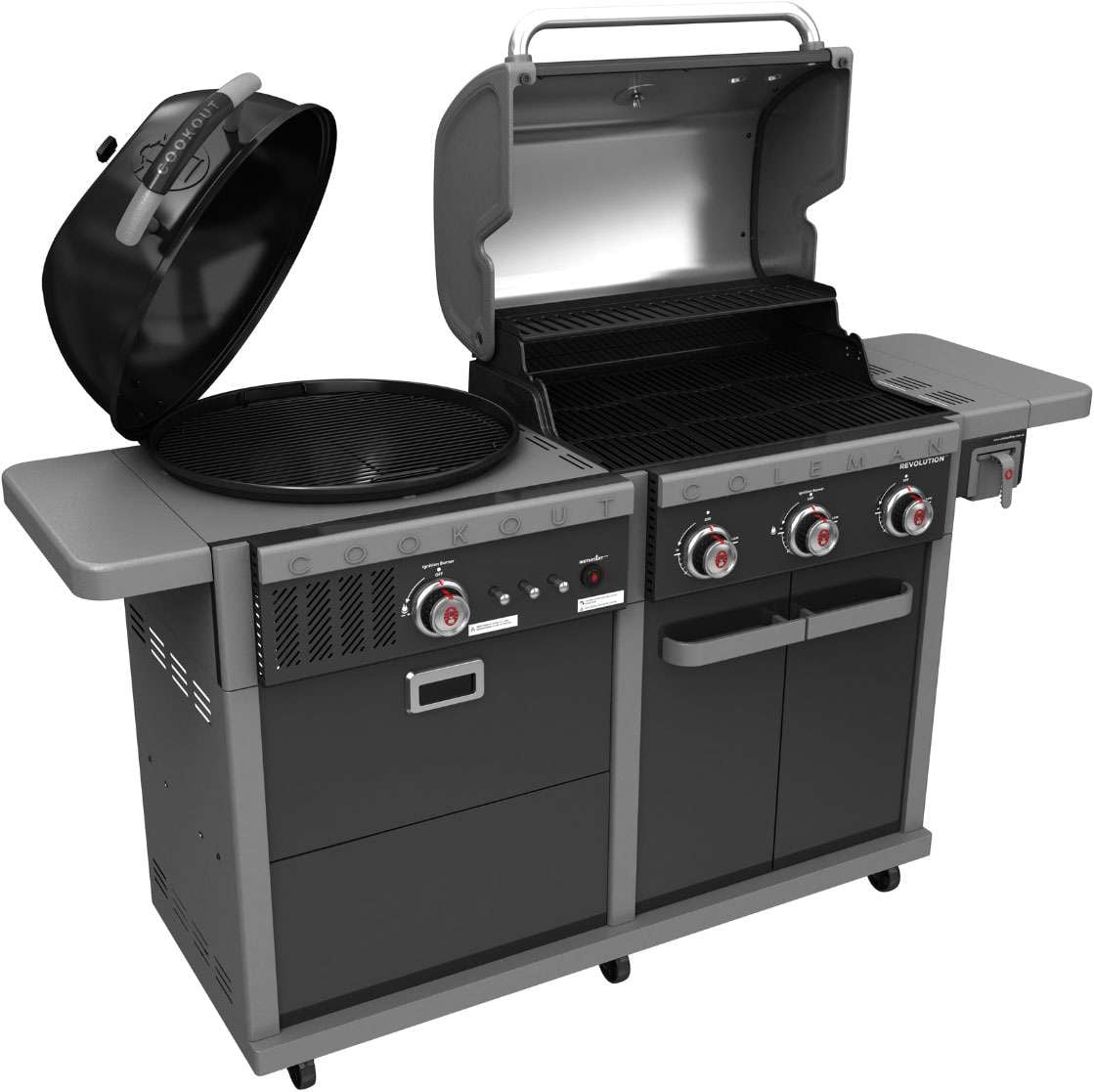 Coleman Revolution Dual Fuel Freestanding LPG BBQ Black Gloss REVDFBGL