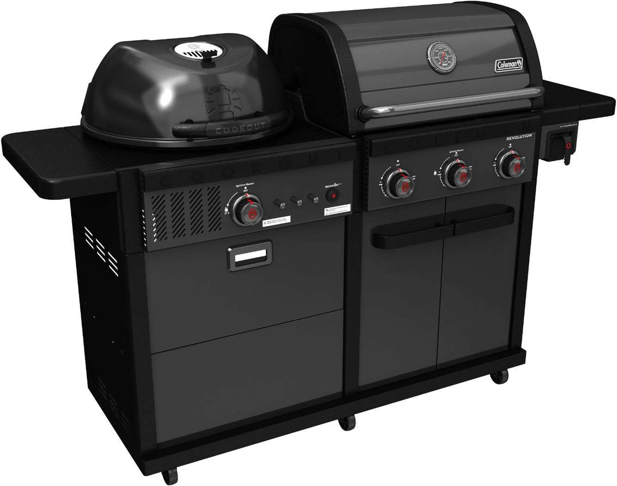 Coleman Revolution Dual Fuel Freestanding LPG BBQ Black Matte REVDFBMA
