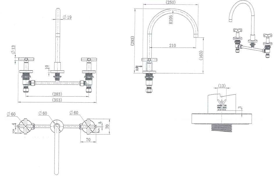 Modern National Ryker 1/4 Turn Kitchen Tap Set Matte Black RYK004BK