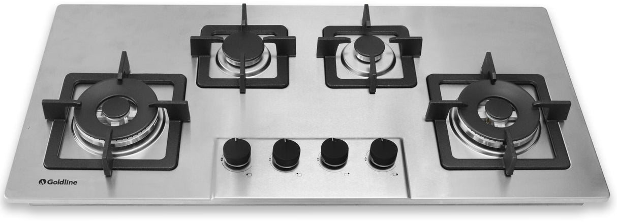 Goldline 90cm 4 Burners Gas Cooktop Stainless Steel Narrow SAB4GLSS