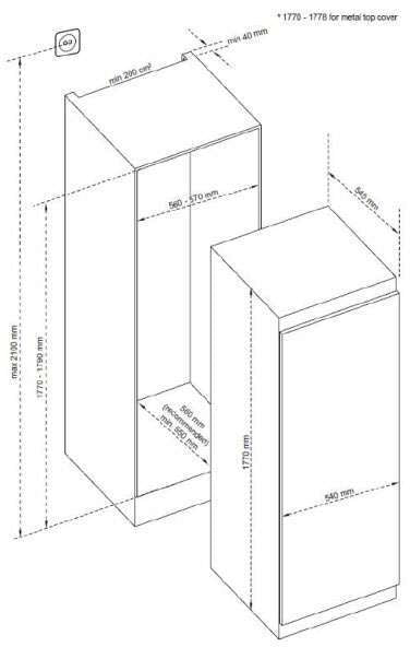Smeg 204L Fully Integrated Freezer SABI221FF | Greater Sydney Only