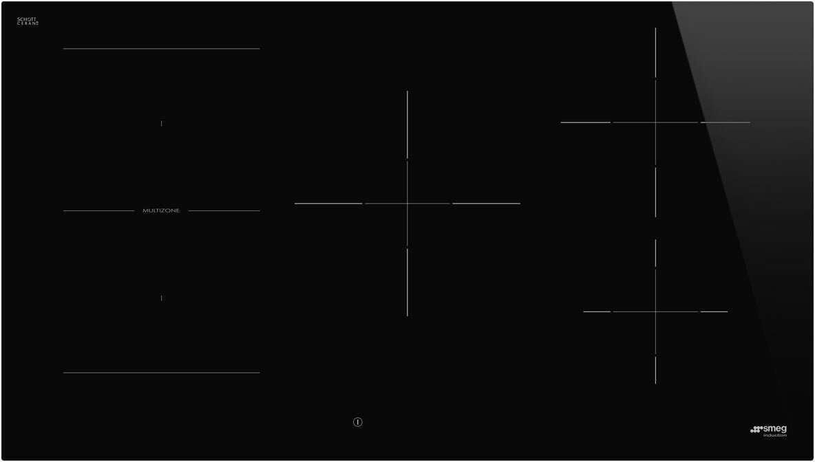 Smeg 90cm Black Ceramic Glass Induction Cooktop SAI4954D