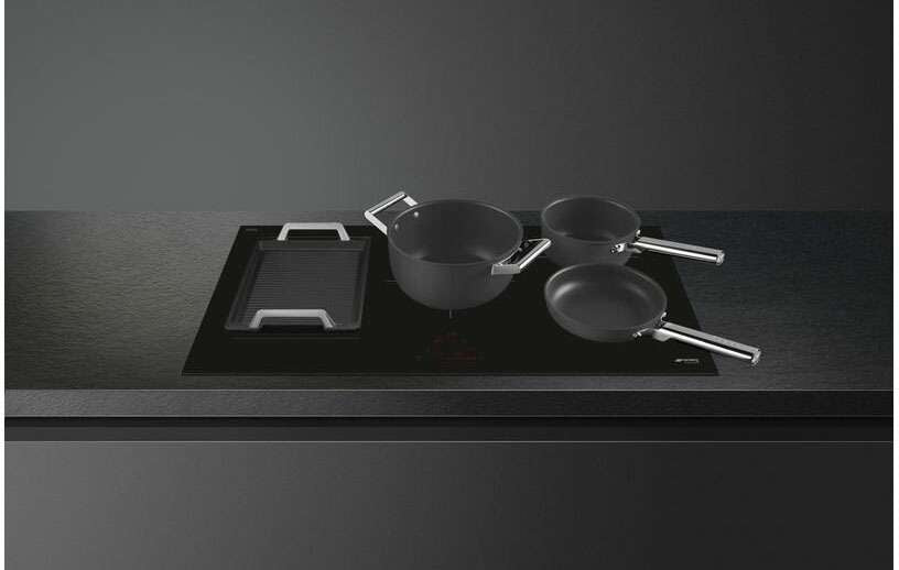 Smeg 90cm Black Ceramic Glass Induction Cooktop SAI4954D