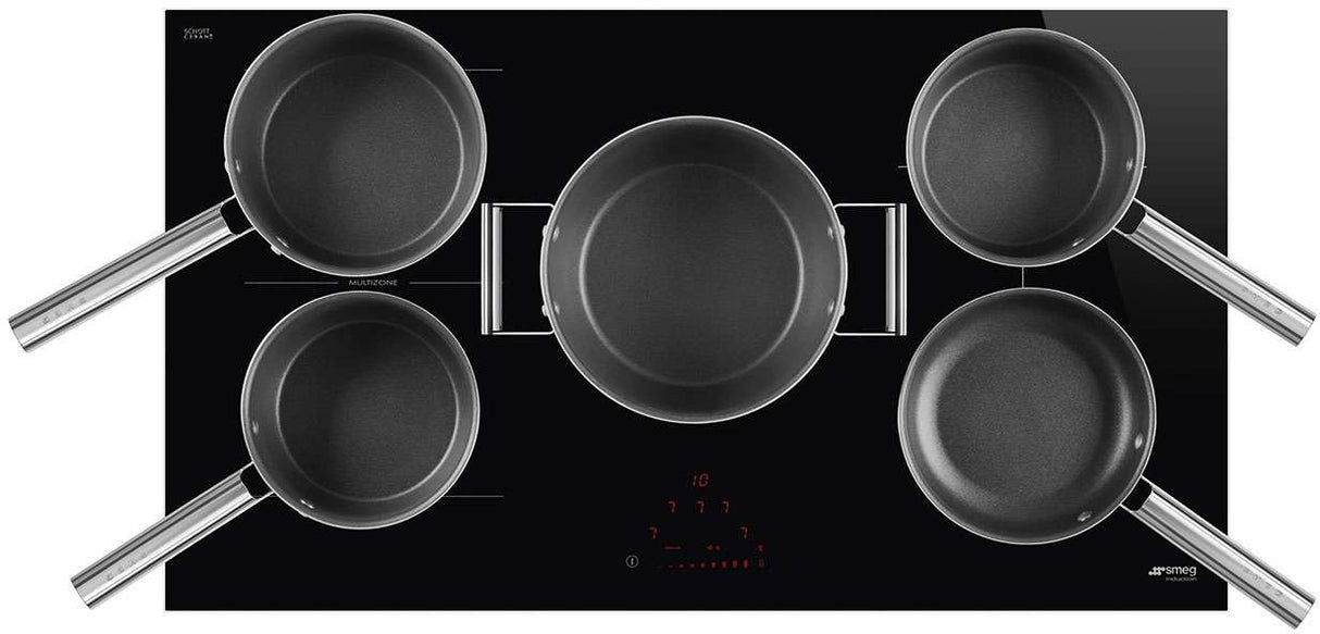 Smeg 90cm Black Ceramic Glass Induction Cooktop SAI4954D