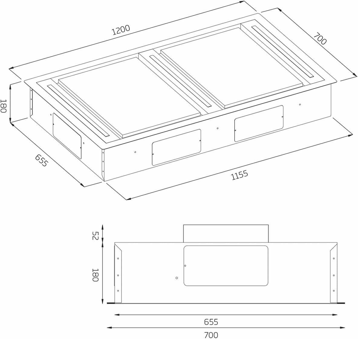 Schweigen 120cm Silent 3200m3/hr S/S Ceiling Cassette Rangehood SCC1200-SE