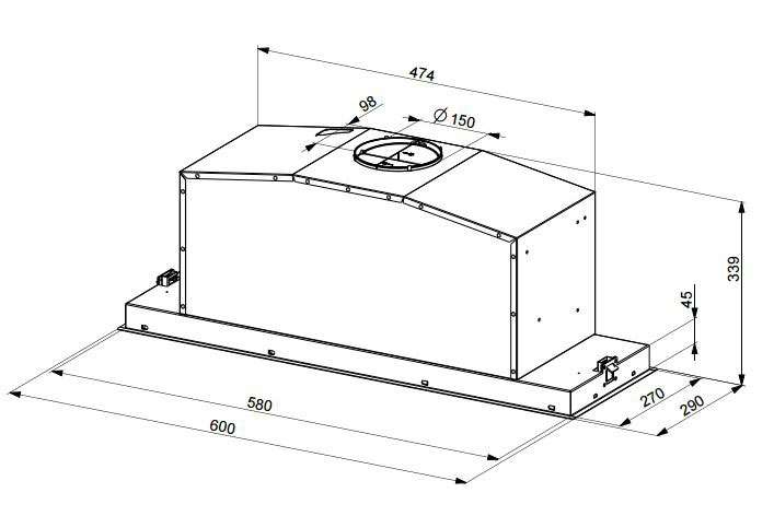 Smeg 60cm Undermount Rangehood SHU670X