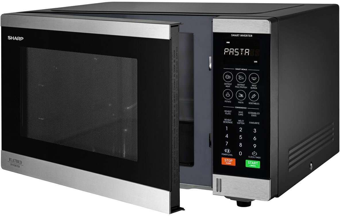 Sharp 32L 1200W Flatbed Microwave Stainless Steel SM327FHS