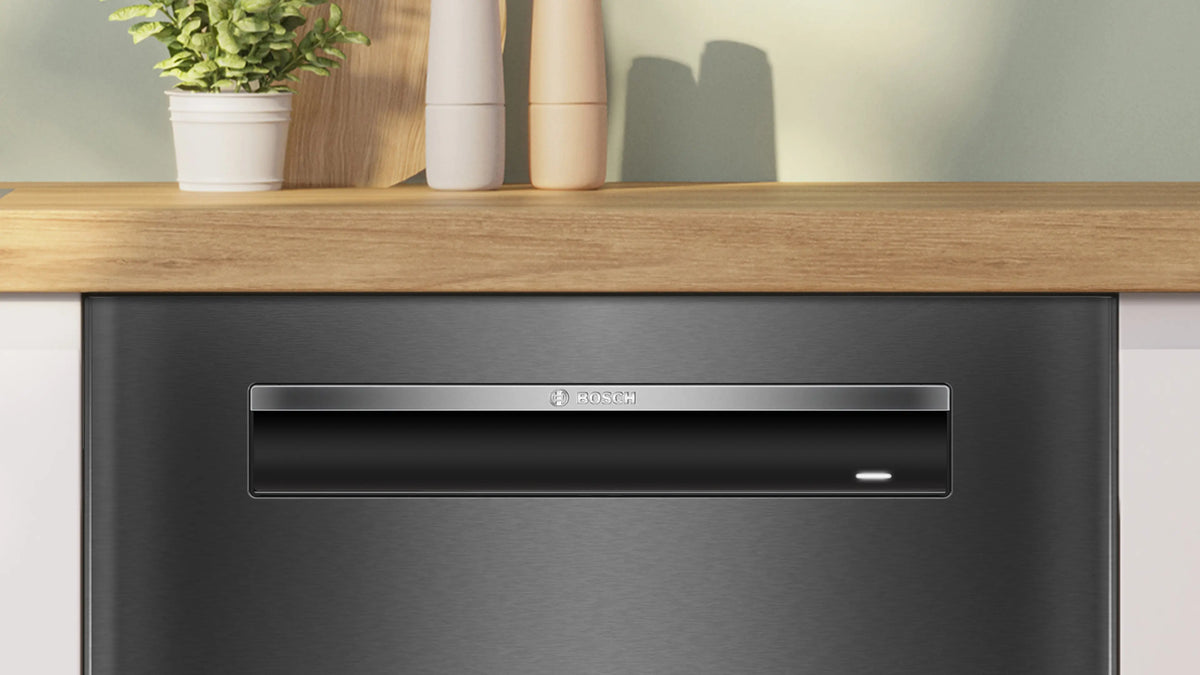Bosch Series 6 60cm Built Under Dishwasher Brushed Black Stainless Steel SMP6HCB01A